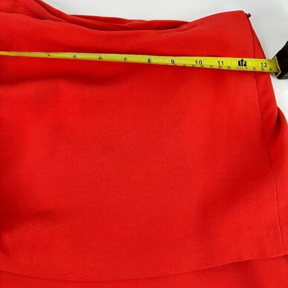 Massimo Dutti Red Ruched Midi Skirt Size 4 | Tiered Flounce Hem - Picture 12 of 14